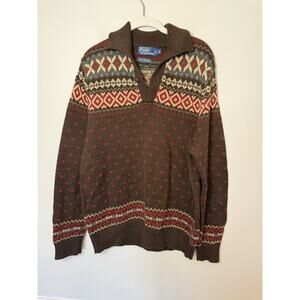 Polo Ralph Lauren Men's Fair Isle Nordic Pull Over Sweater Sz M